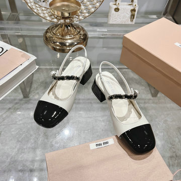 ミュウミュウ MIUMIU 26-MMJ24006PB 2024年最新入荷 ウィメンズ ローファー パンプス バレーシューズ ローヒールシューズ レディースシューズ 靴