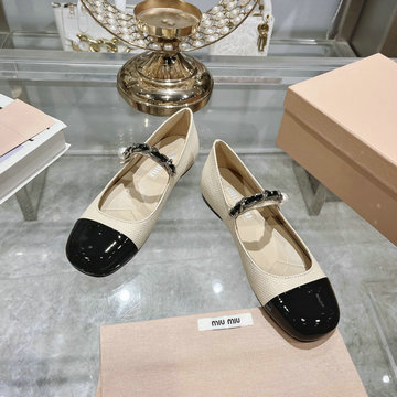 ミュウミュウ MIUMIU 26-MMJ24007BX 2024年最新入荷 ウィメンズ パンプス ローファーシューズ バレーシューズ フラットシューズ レディースシューズ 靴