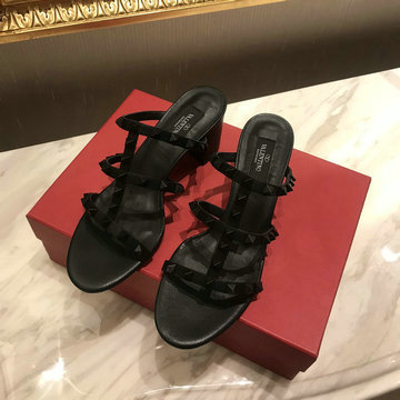 ヴァレンティノ Valentino 26-VTJ24033ZKK  2024年最新入荷 ロックスタッズ スライドサンダル ミドルミュール レディースシューズ 靴