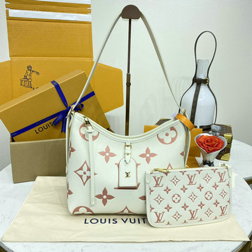 ルイヴィトン LOUISVUITTON 057-M24141Q 2024年最新入荷 キャリーオール ジップ NM PM ホーボーバッグ ハンドバッグ ポーチ付き トートバッグ
