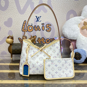 ルイヴィトン LOUISVUITTON 057-M24707 2024年最新入荷 キャリーオール ジップ NM PM ホーボーバッグ ハンドバッグ ポーチ付き トートバッグ