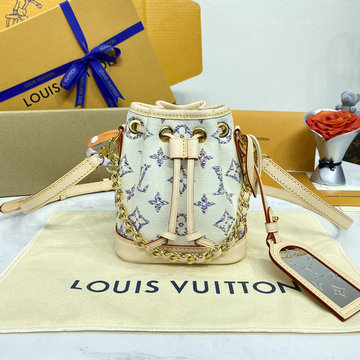 ルイヴィトン LOUISVUITTON 057-M83453 2024年最新入荷 ナノ ノエ バケットバッグ ショルダーバッグ トートバッグ ドローストリングバッグ レディースかばん