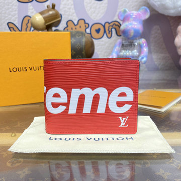 ルイヴィトン LOUISVUITTON 057-M67542  2024年最新入荷 supreme シュプリーム 二つ折り短財布 ショートウォレット カード入れ 札入れ