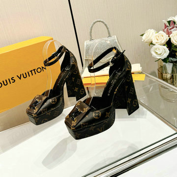 ルイヴィトン LOUISVUITTON 26-LVJ24018LH 2024年最新入荷 パンプス ハイヒールサンダル ブロックヒール レディースシューズ 靴