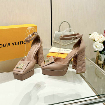 商品名称：ルイヴィトン LOUISVUITTON 26-LVJ24018PF  2024年最新入荷 パンプス ハイヒールサンダル ブロックヒール レディースシューズ 靴