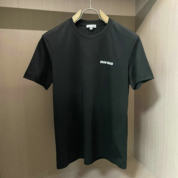 商品名称：ミュウミュウ MIUMIU MS-TDMM24002 2024年最新入荷 Tシャツ 半袖 ショートスリーブ スウェットシャツ 短袖 クルーネック トップス レジャーシャツ
