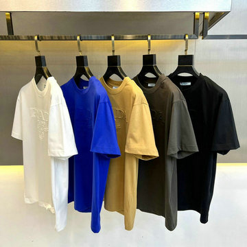 プラダ PRADA MS-TDPD24012 2024年最新入荷 Tシャツ 半袖 ショートスリーブ スウェットシャツ 短袖 クルーネック トップス レジャーシャツ