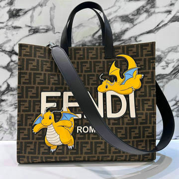 フェンディ FENDI 168-FD8BH372YKF 2024年最新入荷 サンシャイン ラージ トートバッグ ハンドバッグ トップハンドルバッグ 2way ショルダーバッグ