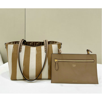 商品名称：フェンディ FENDI 168-FD8BH424XB 2024年最新入荷 ロール スモール リバーシブル トートバッグ ハンドバッグ 肩掛け ショルダーバッグ ペカンストライプ