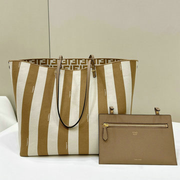 商品名称：フェンディ FENDI 168-FD8BH425XB 2024年最新入荷 ロール スモール リバーシブル トートバッグ ハンドバッグ 肩掛け ショルダーバッグ ペカンストライプ