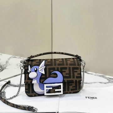 フェンディ FENDI 168-FD8BS017YKF 2024年最新入荷 ミニ バケットバッグ トートバッグ 2way 斜め掛け ショルダーバッグ クロスボディバッグ