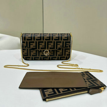 フェンディ FENDI 168-FD8BS032KF 2024年最新入荷 エフ イズ フェンディ 財布内蔵ミニバッグ チェーンウォレット 斜め掛け ショルダーバッグ クロスボディバッグ