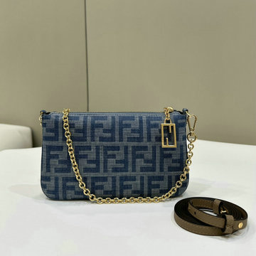 フェンディ FENDI 168-FD8BS073NLH 2024年最新入荷 バゲット スリム クラッチ FFファブリック チェーンポーチ ショルダーバッグ クロスボディバッグ