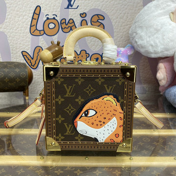 ルイヴィトン LOUISVUITTON 057-M11210 2024年最新入荷 ミニ スクエア トランクバッグ トートバッグ ハンドバッグ 2way 斜め掛け ショルダーバッグ