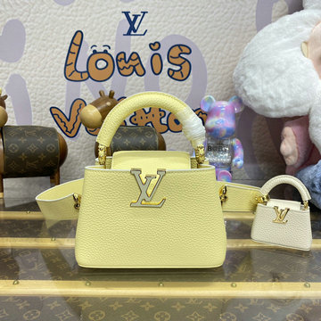 ルイヴィトン LOUISVUITTON 057-M24563 2024年最新入荷 カプシーヌ ミニ トップハンドルバッグ トートバッグ 2way ショルダーバッグ クロスボディバッグ
