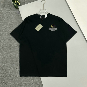 バレンシアガ BALENCIAGA MS-TDBA24013 2024年秋冬最新入荷 Tシャツ 半袖 ショートスリーブ スウェットシャツ 短袖 クルーネック トップス レジャーシャツ