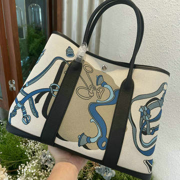 エルメスHERMES 063-H600336TYBTBK 2024最新入荷 ガーデンパーティー トートバッグ ハンドバッグ ショッピングバッグ トップハンドルバッグ レディースかばん