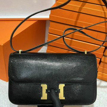 エルメス HERMES 063-H108226XPQJBK 2024年最新入荷 コンスタンス エラン ミロワール ブラック ゴールド金具 リザード革エルメス バッグ エルメス レディース