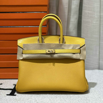 エルメス HERMES 063-HBK25TXQJHY 2024年最新入荷 バーキン 25 タッチ ジョーヌアンブル トゴxリザード革 ゴールド金具