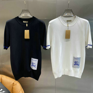 商品名称：バーバリー BURBERRY   MS-MYBR240062024年秋冬最新入荷 ニット メンズ ショートスリーブ 半袖 セーター ウール 白 黒