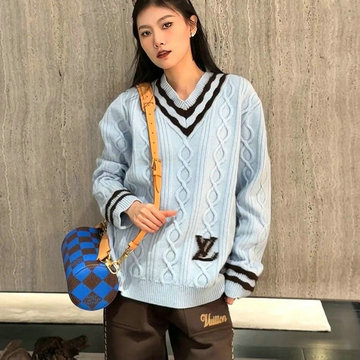 商品名称：ルイヴィトン LOUISVUITTON MS-MYLV24016 2024年秋冬最新入荷 ニット メンズ ロングスリーブ 長袖 セーター ウール レディース Vネック 男女兼用
