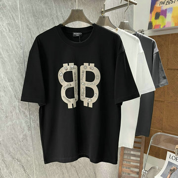 バレンシアガ BALENCIAGA MS-TDBA24016 2024年秋冬最新入荷 プリント ロゴ クルーネック Tシャツ メンズ 半袖