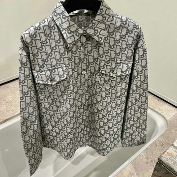 商品名称：クリスチャンディオール CHRISTIAN DIOR MS-CCCD24005 2024年秋冬最新入荷 長袖 シャツ ボタン付き トップス グレー 男女兼用
