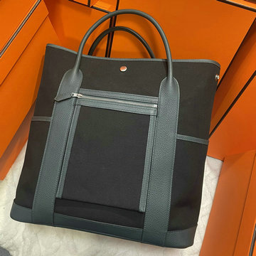 エルメス HERMES 063-HGP36BPBK 2024年最新入荷 ガーデンパーティー ポケット 黒 トワルミリタリーxネゴンダ シルバー金具
