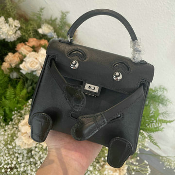エルメス HERMES 063-HKDO22SEQYBK  2024年最新入荷 ケリードール スイフト swift ブラック シルバー金具 ハンドバッグ