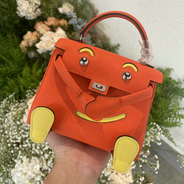 エルメス HERMES  063-HKDO22SFPYCY 2024年最新入荷 ケリードール スイフト swift オレンジ イエロー シルバー金具 ハンドバッグ