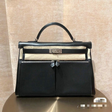エルメス HERMES 063-HKLA40BFYBK 2024年最新入荷 ケリー ラキ Lakis キャンパス スイフト ブラック シルバー金具 ハンドバッグ