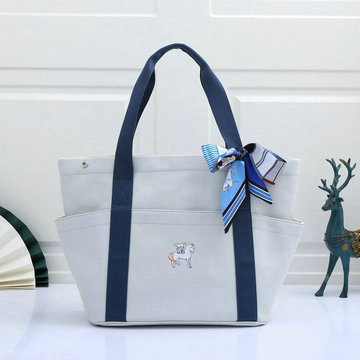 エルメス HERMES 063-HE2144BSL 2024最新入荷 サックドパンサージュグルーム ママバッグ ショッピングバッグ キャンパス トートバッグ ハンドバッグ