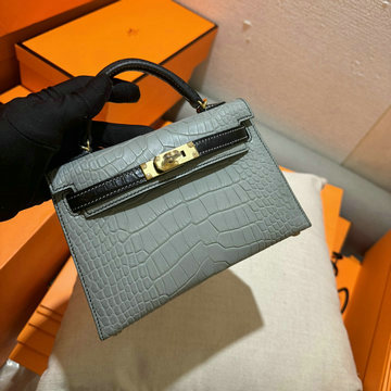 エルメス HERMES 063-HKL19EMWJHK 2024最新入荷 ミニ ケリー トップハンドルバッグ トートバッグ ハンドバッグ 2way 斜め掛け ショルダーバッグ