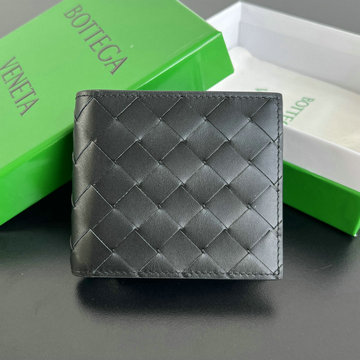 商品名称：ボッテガヴェネタ BOTTEGAVENETA aj-BOV605722QBK  2024年最新入荷 イントレチャート コインパース付き二つ折り短財布 ショートウォレット