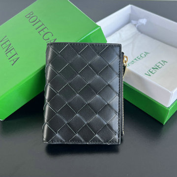 ボッテガヴェネタ BOTTEGAVENETA aj-BOV742330QBK  2024年最新入荷 イントレチャート スモール 二つ折りウォレット ファスナーウォレット 小銭入れ