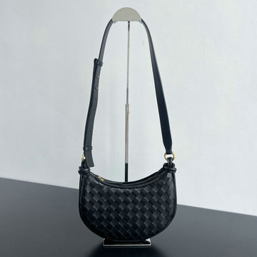 ボッテガヴェネタ BOTTEGAVENETA  aj-BOV796638BK 2024年最新入荷 ジェメッリ メッセンジャーバッグ 半月型 スモール ショルダーバッグ