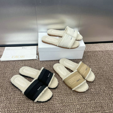 クリスチャンディオール CHRISTIAN DIOR 26-CDJ24018 2024年最新入荷 ミス ディオール Dウェイ スライド フラットミュール ウール サンダル