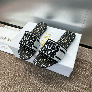 クリスチャンディオール CHRISTIAN DIOR 26-CDJ24034PT 2024年最新入荷 ミス ディオール Dウェイ スライド フラットミュール サンダル レディース スリッパ