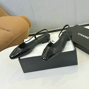 シャネル CHANEL 26-CHJ24032PQBK 2024年最新入荷 ココマーク スリングバックパンプス レディース フラットシューズ サンダル