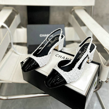 商品名称：シャネル CHANEL 26-CHJ24032ZMBH 2024年最新入荷 バイカラー レザー パンプス レディース ミディアムヒール シューズ サンダル