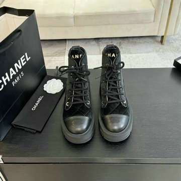 商品名称：シャネル CHANEL 26-CHJ24049R 2024年最新入荷 マーティンブーツ ショートブーツ 厚底シューズ レディース