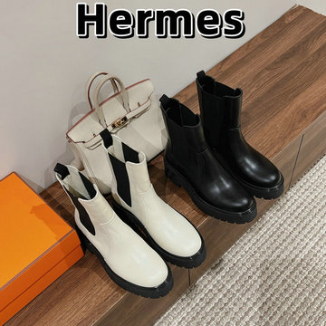 エルメス HERMES 26-HEJJ24010  2024年最新入荷 アンクルブーツ フラットフォーム ショートブーツ カジュアルシューズ レディース