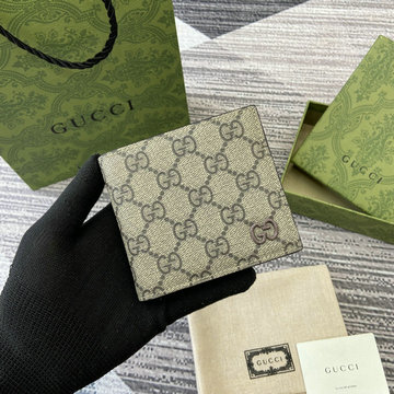 グッチ GUCCI  057-GG768244BKF 2024年最新入荷 GG ディテール付き ウォレット 二つ折り短財布 ショートウォレット カードケース 札入れ