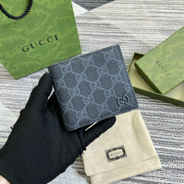 グッチ GUCCI 057-GG768244BQK 2024年最新入荷 GG ディテール付き ウォレット 二つ折り短財布 ショートウォレット カードケース 札入れ