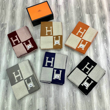 エルメス HERMES AN-WJHE24040 2025年最新入荷 ロング マフラー カシミヤ 毛布 ブランケット ひざ掛け