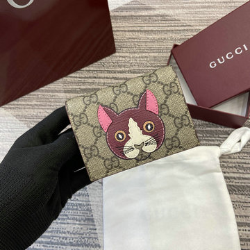 グッチ GUCCI 057-GG818767BXM 2024年最新入荷 キャット ディテール付き GG ミニウォレット 名刺れ カードケース 小銭入れ