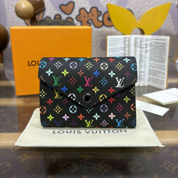 ルイヴィトン LOUISVUITTON 057-M14163  2024年最新入荷 LV TM ポルトフォイユ ヴィクトリーヌ 三つ折り財布 カード入れ モノグラム マルチカラー キャンバス