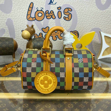 ルイヴィトン LOUISVUITTON 057-N00148 2024年最新入荷 キーポル バンドリエール 25 ショルダーバッグ ボストンバッグ LV バーズ ダミエ エベヌ キャンバス