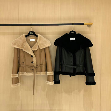 商品名称：クリスチャンディオール CHRISTIAN DIOR XG-WTCD24015  2024年秋冬最新入荷 毛皮一体コート ファスナージャケット アウター 人造皮革