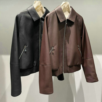 商品名称：エルメス HERMESXG-WTHE24002  2024年秋冬最新入荷 レザーコート ジップジャケット ラムスキン アウターコート